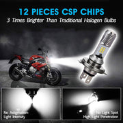 2-Side 12Led Chips Motorcycle Bulb 7500K-12V-9W wide Beam Ultra Bright White (Pack of 1)