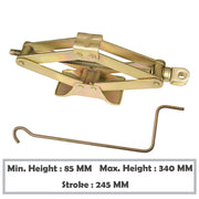 Scissor Jack & 4-Way Wheel Spanner (17x19x21x23 mm) Steel Portable Tire Jack with Handle Mounts Durable Leveling Jacks Compatible with Hatchback/SUV/Sedan (1 Ton)