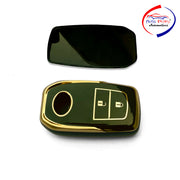 TPU Key Cover Compatible with Innova Crysta| Fortuner| Hilux| Fortuner Facelift 2021 | Fortuner Legender 2021 2 Button Smart Key (Black)