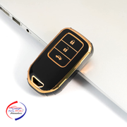 TPU Key Cover Compatible for Honda City | Amaze | WRV | CRV | Jazz | 3 Button Smart Key