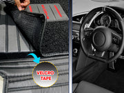 9X Car Floor Mats Luxury Leatherite 9X-Car Floor Mat with Velcro-Tape