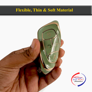 TPU Key Cover Compatible with Tata Nexon | Harrier | Safari | Altroz | Tigor | EV | Punch | Tiago EV Electric 4 Button Smart Key Only