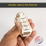 TPU Key Cover Compatible with Mahindra Scorpio | XUV 300 | Marazzo | XUV 700 | Bolero | Thar 3 Button Flip Key