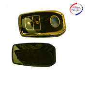 TPU Key Cover Compatible with Innova Crysta| Fortuner| Hilux| Fortuner Facelift 2021 | Fortuner Legender 2021 2 Button Smart Key (Black)