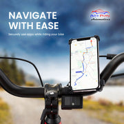 Bike Phone Holder 360 Degree Rotating Motorcycle Mount Mobile Holder Mirror Cradle Stand for Bicycle, Motorcycle, Scooty Fits All Smartphones (Black)