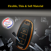 TPU Key Cover Compatible with Hyundai Verna Push Button Start Car Key