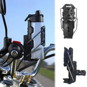 Auto Pearl Motorcycle Bottle Holder | 360° Rotatable | Adaptive Folding | Durable Nylon | Universal Fit | Black