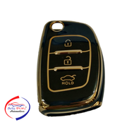 TPU Car Key Cover Compatible with Hyundai Old i-10 Grand, Old i-20, Old Creta Flip Key