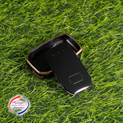 TPU Key Cover Compatible with Toyota Innova Crysta Key Cover 2 Button Smart Key Only (Black)