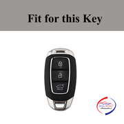 TPU Leather Car Key Cover Compatible with Hyundai Verna -2020 Smart Key