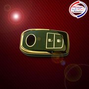 TPU Key Cover Compatible with Innova Crysta| Fortuner| Hilux| Fortuner Facelift 2021 | Fortuner Legender 2021 2 Button Smart Key (Black)