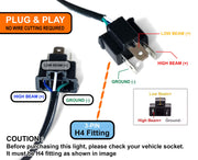 Auto Pearl High Brightness CYT Front DC Headlight Bulb 3-Side H4 White LED 40W (Pack of 1)