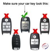 TPU Car Key Cover Compatible with Kia Sonet, Seltos 2020 4 Button Smart Key (Push Button Start Models,