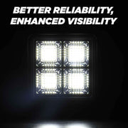 192W 64 LED Fog Light Super Bright With Mounting Brackets Powerful Lighting Range Fit For Car & Motorcycle (White, Pack of 2)