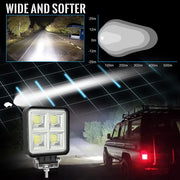 192W 64 LED Fog Light Super Bright With Mounting Brackets Powerful Lighting Range Fit For Car & Motorcycle (White, Pack of 2)