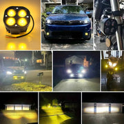 Auto Pearl Super Bright 3inch Projector Lens Dual-Color LED Auxiliary Light 12V 24W Driving Light for Bike & Car