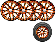 Press Type Hubcap Phoenix Wheel Cover Replacements for OEM Steel Wheels Polypropylene Material with Retention Ring | Set of 4 Pcs