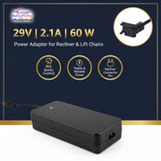 29V-2.1A Power Adapter for Recliner and Lift Chair with Recliner Connector