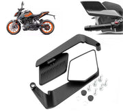 Motorcycle Black Flip Mirrors Set Adjustable Rotating Rear View Mirror Stealth Wind Wing Side for All Bike (Pack of 2)