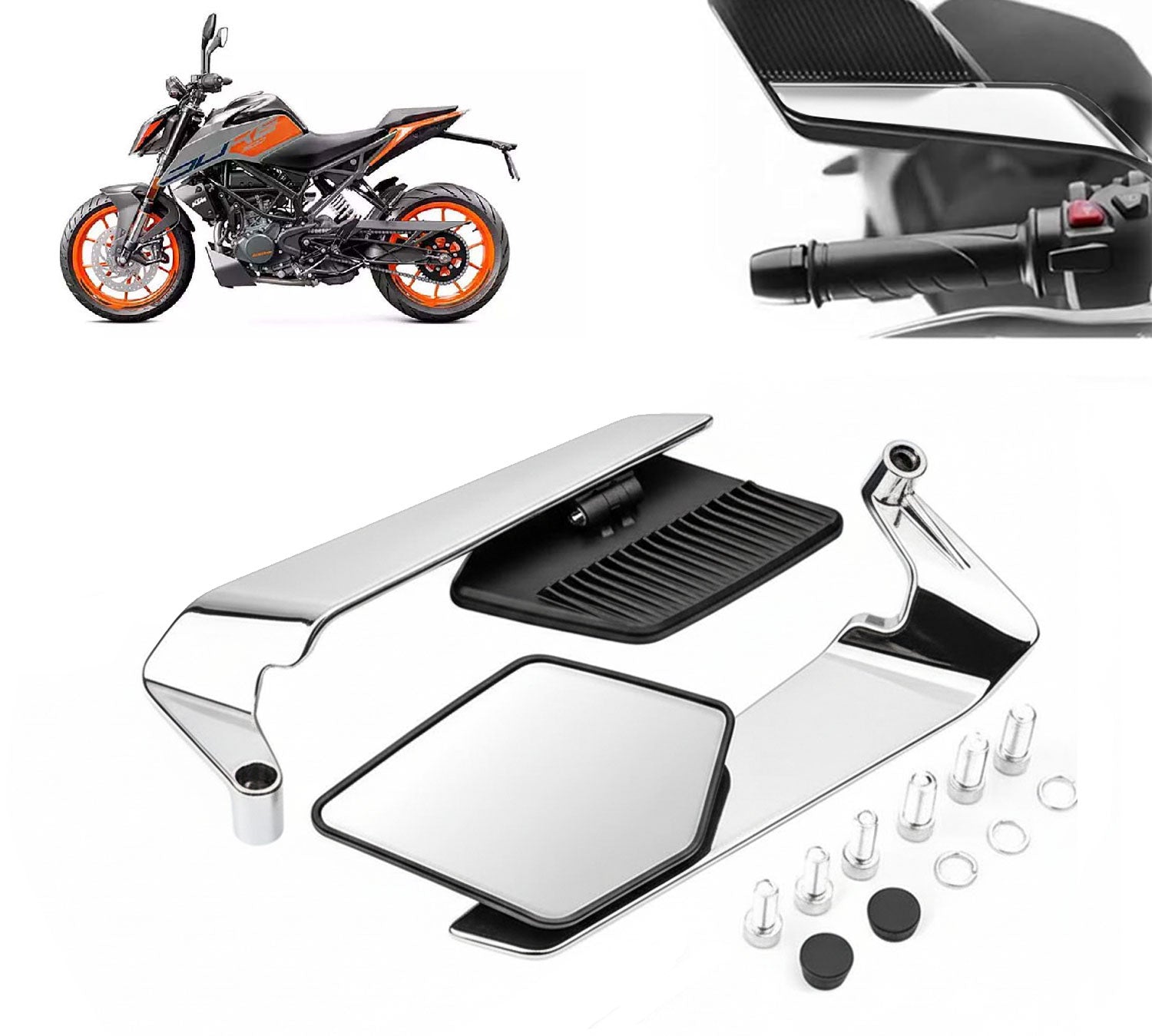 Motorcycle Chrome Flip Mirrors Set Adjustable Rotating Rear View Mirror Stealth Wind Wing Side for All Bike (Pack of 2) (Copy) (Copy) (Copy)