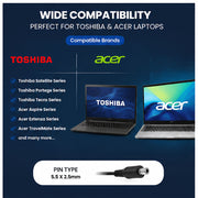 65W 19V 3.42A Laptop Charger for Toshiba & Acer with 5.5x2.5 mm Pin