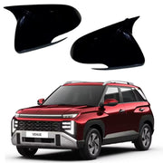 Auto Pearl Batman Style Car Side Mirror Cover Cap, ABS Material, Black, Compatible for All Car (Pack of 2)