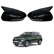 Auto Pearl Batman Style Car Side Mirror Cover Cap, ABS Material, Black, Compatible for All Car (Pack of 2)