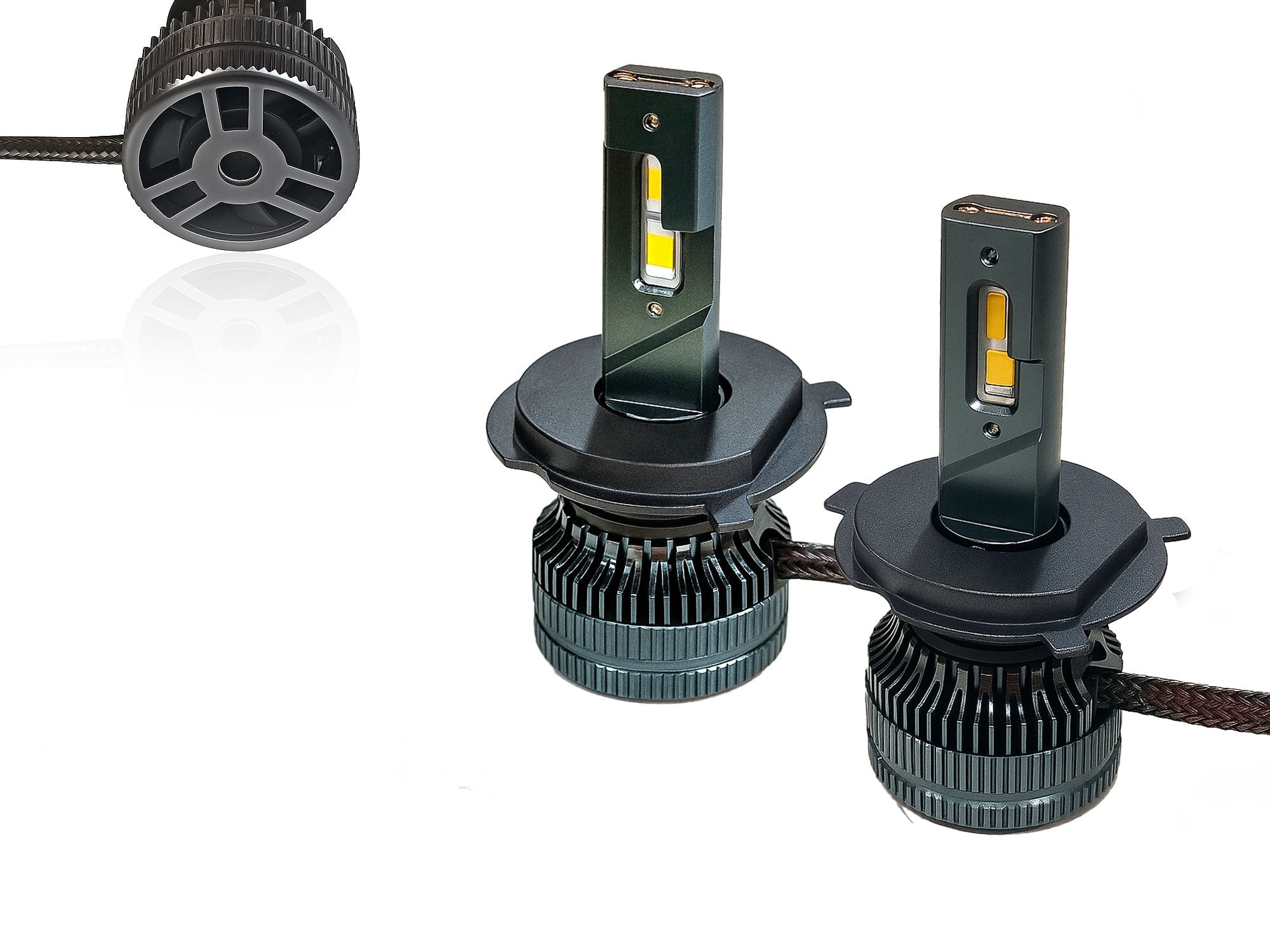 Auto Pearl H4 180W LED Warm White Light Headlight with Better Dissipation Turbo Fan, 4300K, 12000LM Headlight Bulb (Pack of 2)