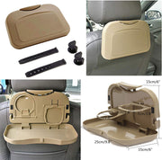 Car Travel Plastic Foldable Meal Drink Cup Tray Holder Mini Dining Table (Pack of 2)