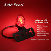 Auto Pearl Universal LED Motorcycle Tail Brake Light Rear Stop Lamp with Number Plate Bracket for Harley, Honda, Kawasaki, Royal Enfield, Cafe Racer, Bobber, Chopper & Cruiser Bikes