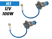 Auto Pearl Sapphire Series H3  Cool Blue Halogen Head Light Bulb (100W, 12V) Compatible for most of the Cars