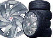R14 Press Type Hubcap Eagle Wheel Cover Replacements for OEM Steel Wheels Polypropylene Material with Retention Ring | Set of 4 Pcs