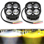 Auto Pearl Super Bright 3inch Projector Lens Dual-Color LED Auxiliary Light 12V 24W Driving Light for Bike & Car
