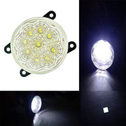 9 LED DRL Fog Lamp Assembly and Switch Without Sash Cover Compatible with All Cars (Set of 2)