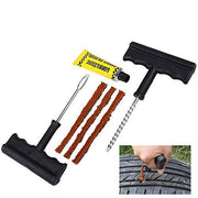 Tubeless Tyre Full Set with Nose Pliers, Cutter, Rubber Cement, Extra Strips for Cars, Bikes Puncture Repair Kit.