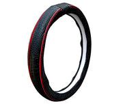 Adinox Ring Type Car Steering Wheel Cover (Diamond Black Red) Compatible with All Cars