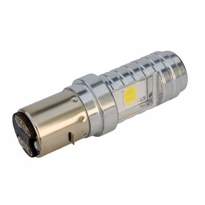 Auto Pearl Headlight M5-BA20D Led Bulb 2-Side Cob Led Bulb White light for LML VESPA/XE/NV/BAJAJ CHETAK ELEC./KB-4S/PULSAR/CALIBER CROMA (Pack of 1)