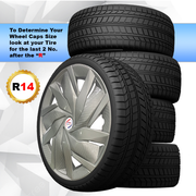 R14 Press Type Hubcap Dzire T5 Wheel Cover Replacements for OEM Steel Wheels Polypropylene Material with Retention Ring | Set of 4 Pcs