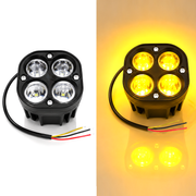 Auto Pearl Super Bright 3inch Projector Lens Dual-Color LED Auxiliary Light 12V 24W Driving Light for Bike & Car