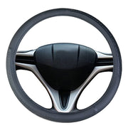 Ring Type Car Steering Wheel Cover Universal Genuine PU Non-Slip Natural Rubber Well Padded Grip Breathable Leatherite for - All Car (Snapon Circle Black) Small