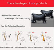 Black Leatherite Car Pillow Cushion for Daewoo (Rectangular, Pack of 2)