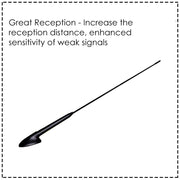 Auto Pearl - Vehicle Roof Mount Rubber Antenna Mast Flexible Car Antenna with Anti-Theft Design and Car Wash Safe - Black -Fusion