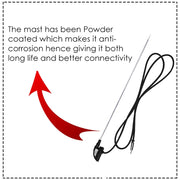 Auto Pearl - Vehicle Roof Mount Rubber Antenna Mast Flexible Car Antenna with Anti-Theft Design and Car Wash Safe - Black -Bolero/Omni