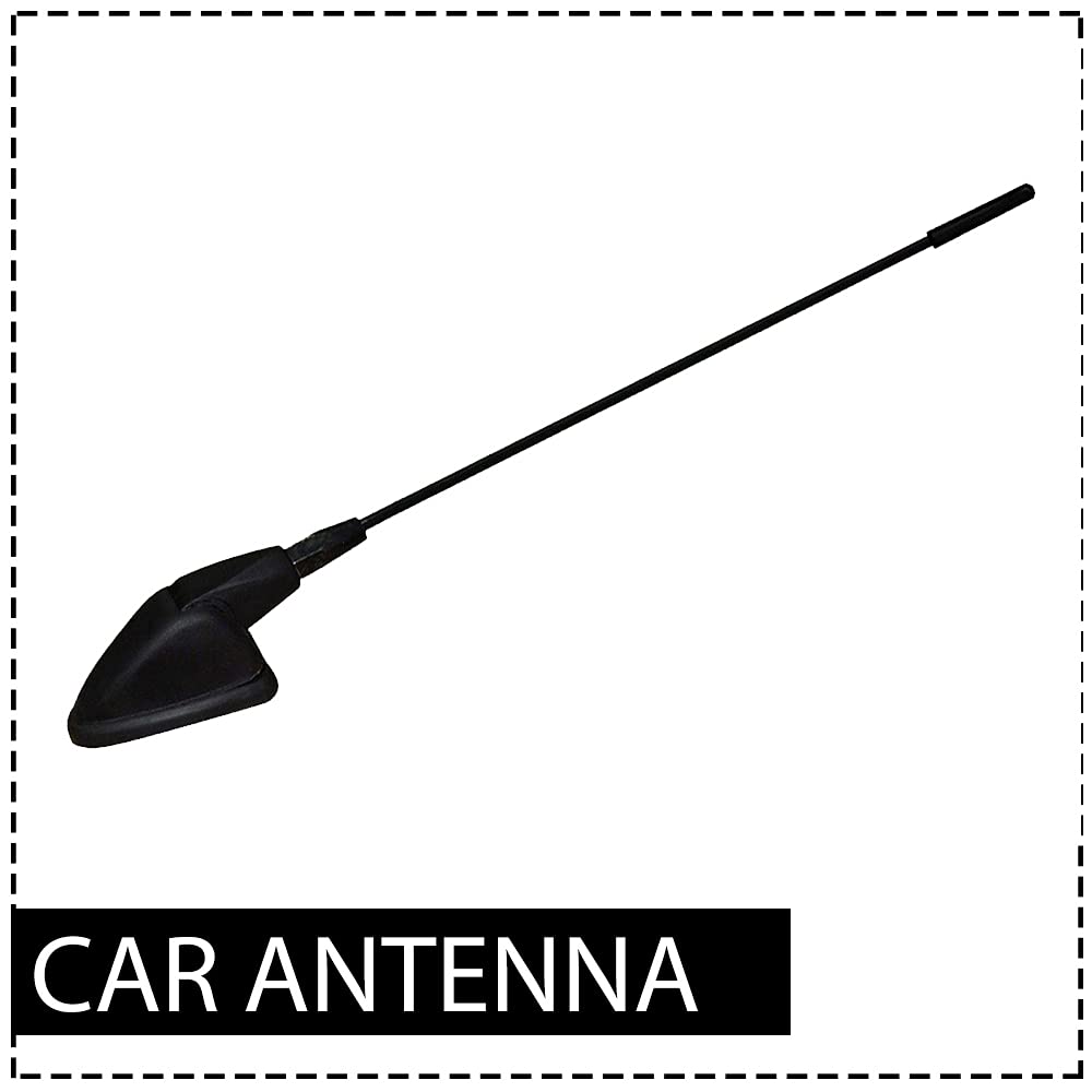 Auto Pearl - APA138 Vehicle Roof Mount Rubber Antenna Mast Flexible Car Antenna with Anti-Theft Design and Car Wash Safe - Black for Kwid/Brezza/Triber/City-ZX