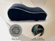 Auto Pearl ComfiRest Memory Foam Car Armrest Cushion | Comfortable Arm Support Pad | Universal Fit for All Cars | Armrest Height Extender | Breathable Velvet Cover (White Seam)