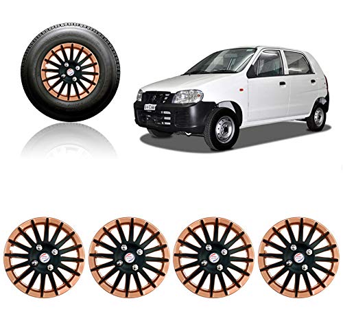 Auto Pearl Car Copper Black Wheel Cover Caps 12 Inches Press Type Fitting for - Maruti Suzuki Alto STD