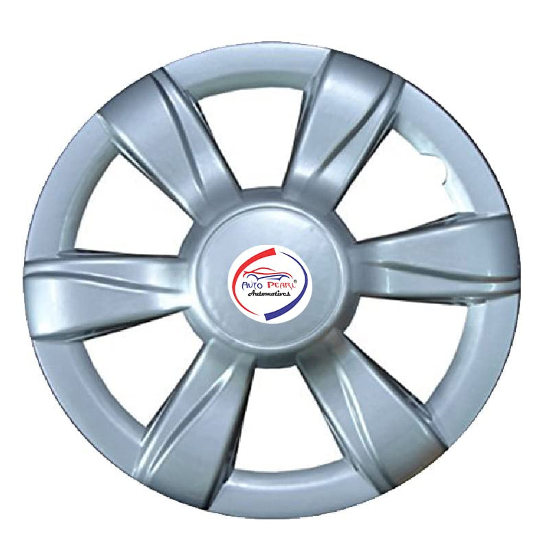 Auto Pearl 15" Inch Set of 4 Pcs Hubcap Wheel Cover Replacements for OEM Steel Wheels ABS with Retention Ring | for All Cars | Xylo Silver