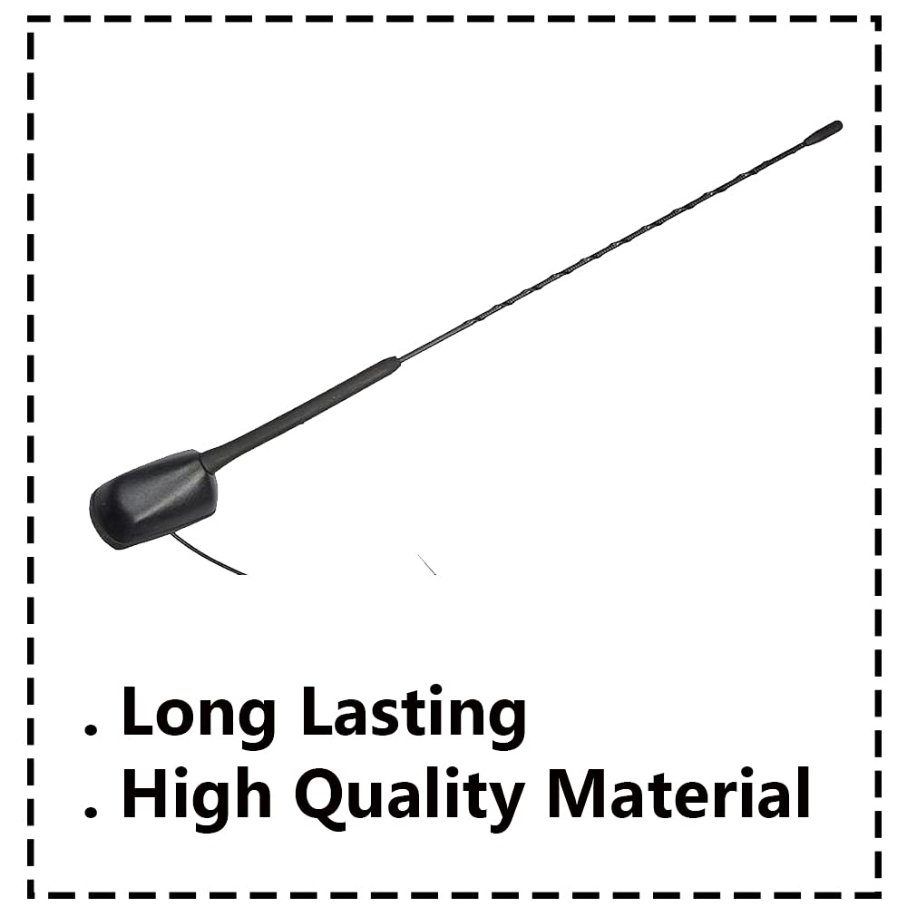 Auto Pearl - Vehicle Roof Mount Rubber Antenna Mast Flexible Car Antenna with Anti-Theft Design and Car Wash Safe - Black - Tiago/Bolt/Altroz