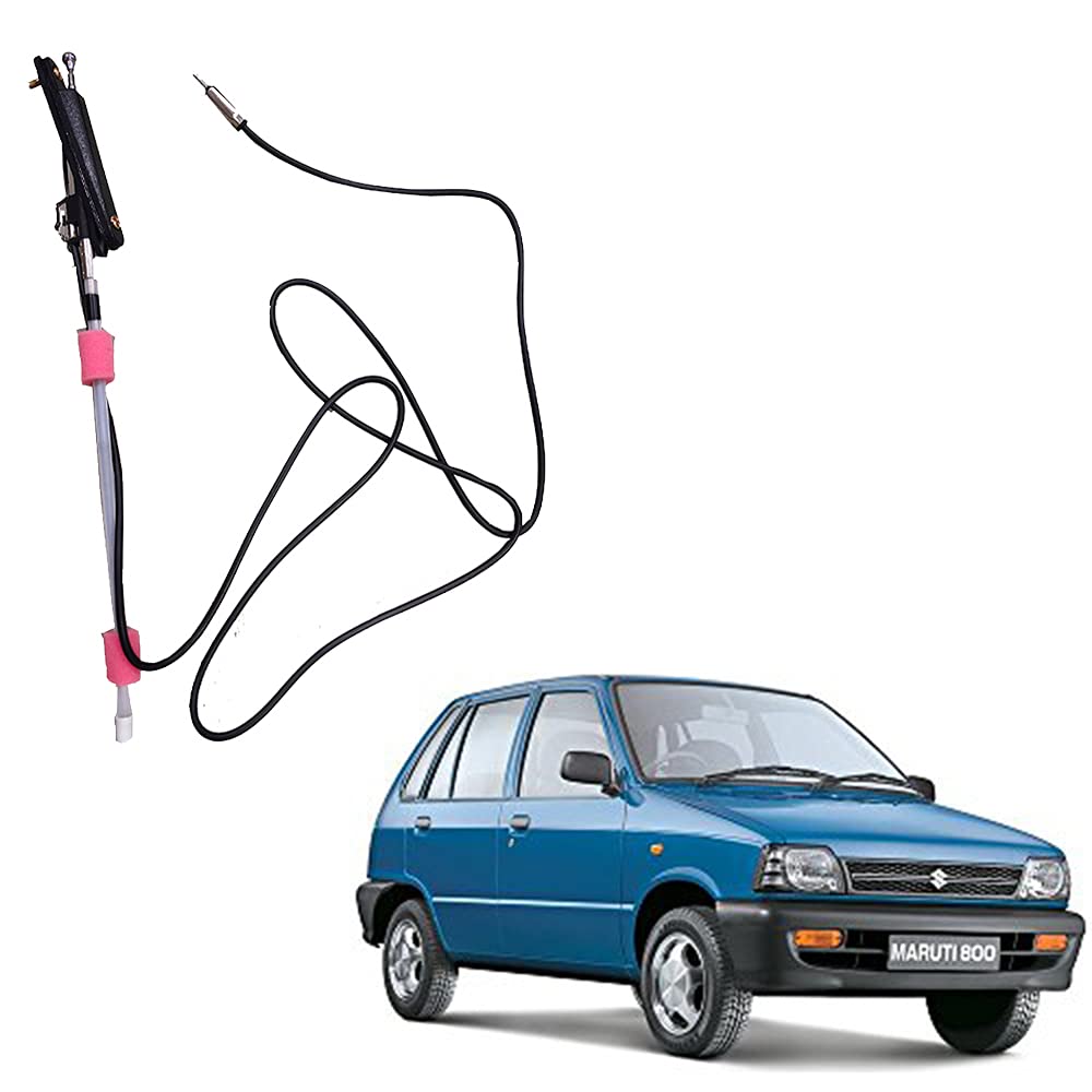 Auto Pearl - Vehicle Roof Mount Rubber Antenna Mast Flexible Car Antenna with Anti-Theft Design and Car Wash Safe - Black -Maruti 800