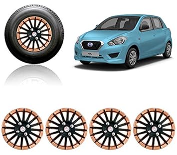 Auto Pearl Car Copper Black Wheel Cover Caps 13" Press Type Fitting for - Datsun Go+
